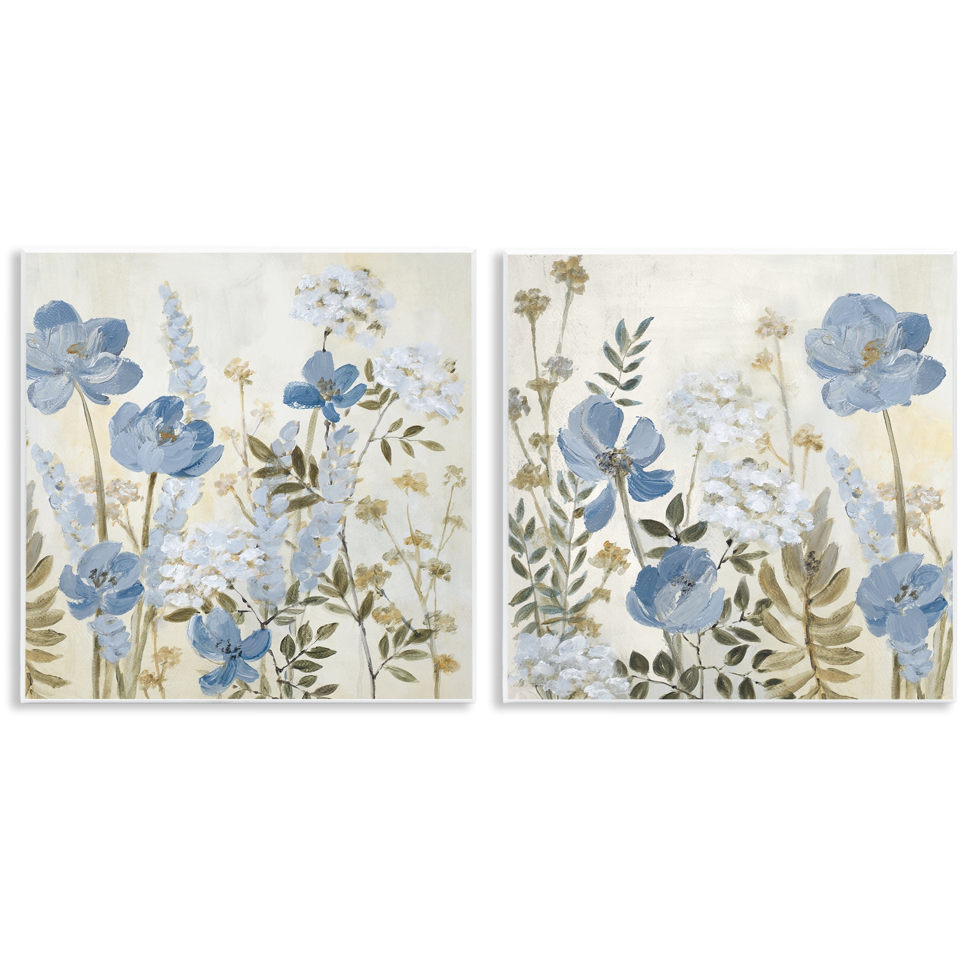 Stupell Industries Blue Peaceful Garden 2 Piece Wall Plaque Art Set, design by Lanie Loreth