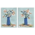 thumbnail image 1 of Stupell Industries Blue & Peach Flowers Plants & Flowers Painting Wrapped Canvas Art Print Wall Art, 24 x 30, Set of 2, 1 of 8