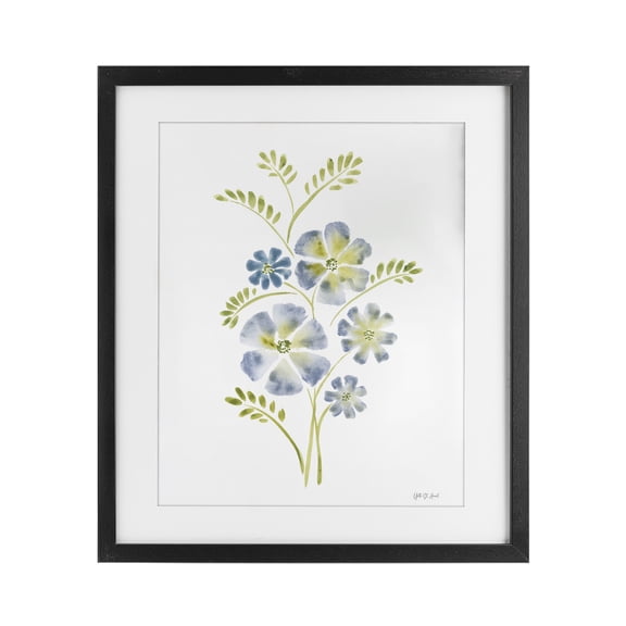 Stupell Industries Blue Periwinkle Flower Black Framed Print Under Glass design by Yvette St. Amant, 16 x 13