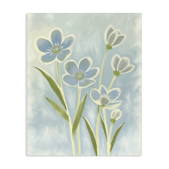 Stupell Industries Contemporary Blue Petals Contour Canvas Art, 16 x 20, by Kim Allen
