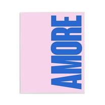Stupell Industries Blue & Pink Amor Text & Numbers Painting Unframed Art Print Wall Art, 11 x 14