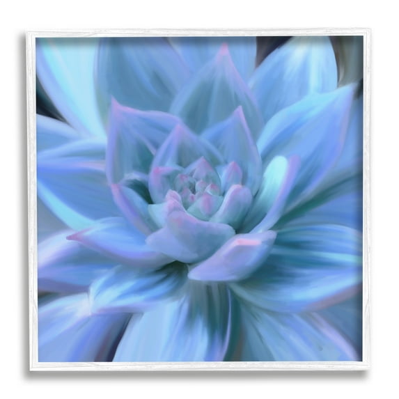 Stupell Industries Blue Plant Petals Botanical & Floral Painting White Framed Art Print Wall Art, 12 x 12
