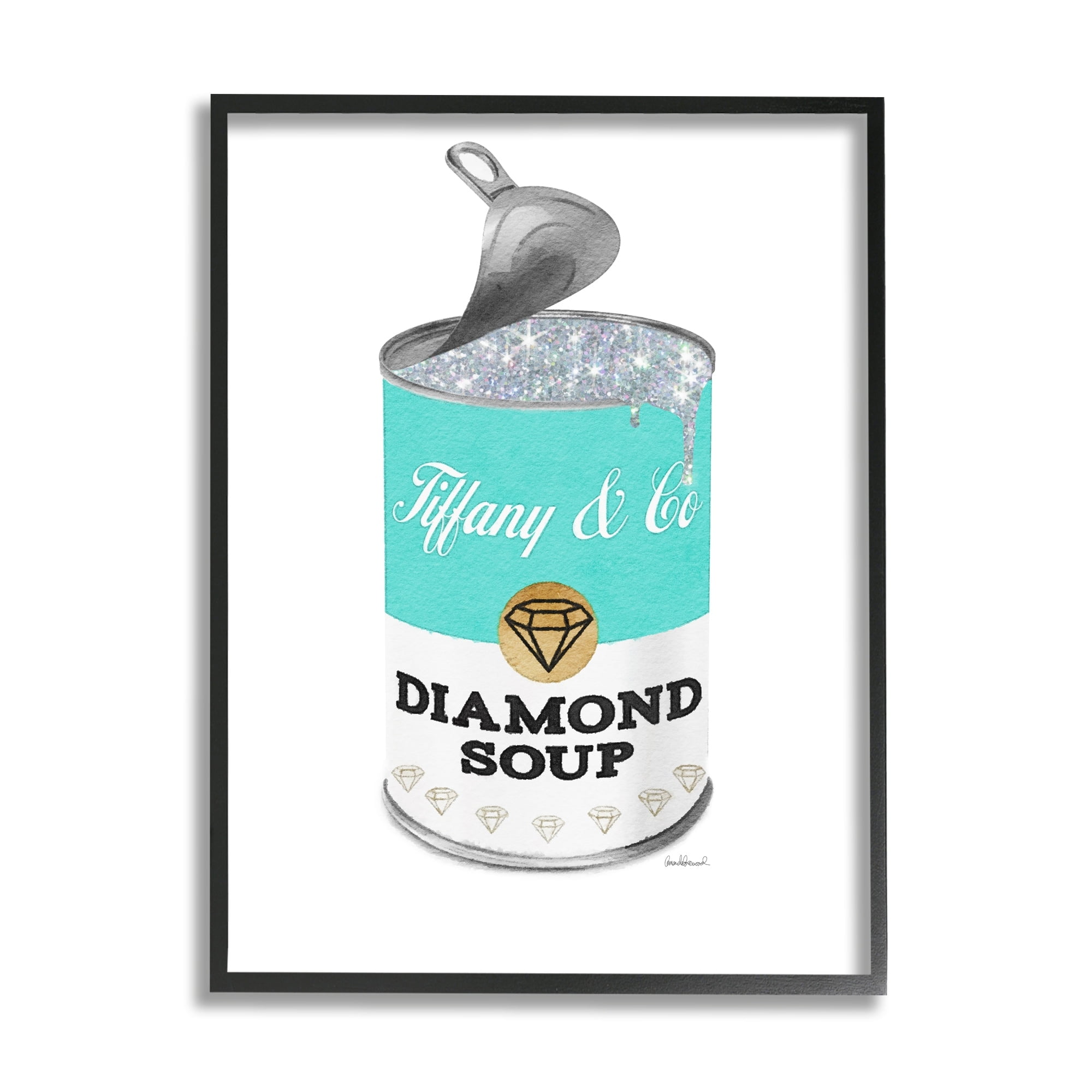 Stupell Industries Blue Pop Fashion Condensed Soup Glam Open Lid, 11 x 14, Design by Amanda Greenwood