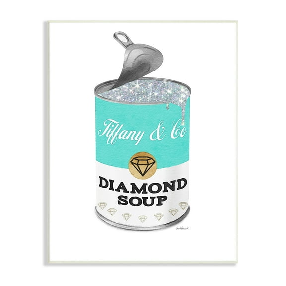 Stupell Industries Blue Pop Fashion Condensed Soup Glam Open Lid, 13 x 19, Design by Amanda Greenwood