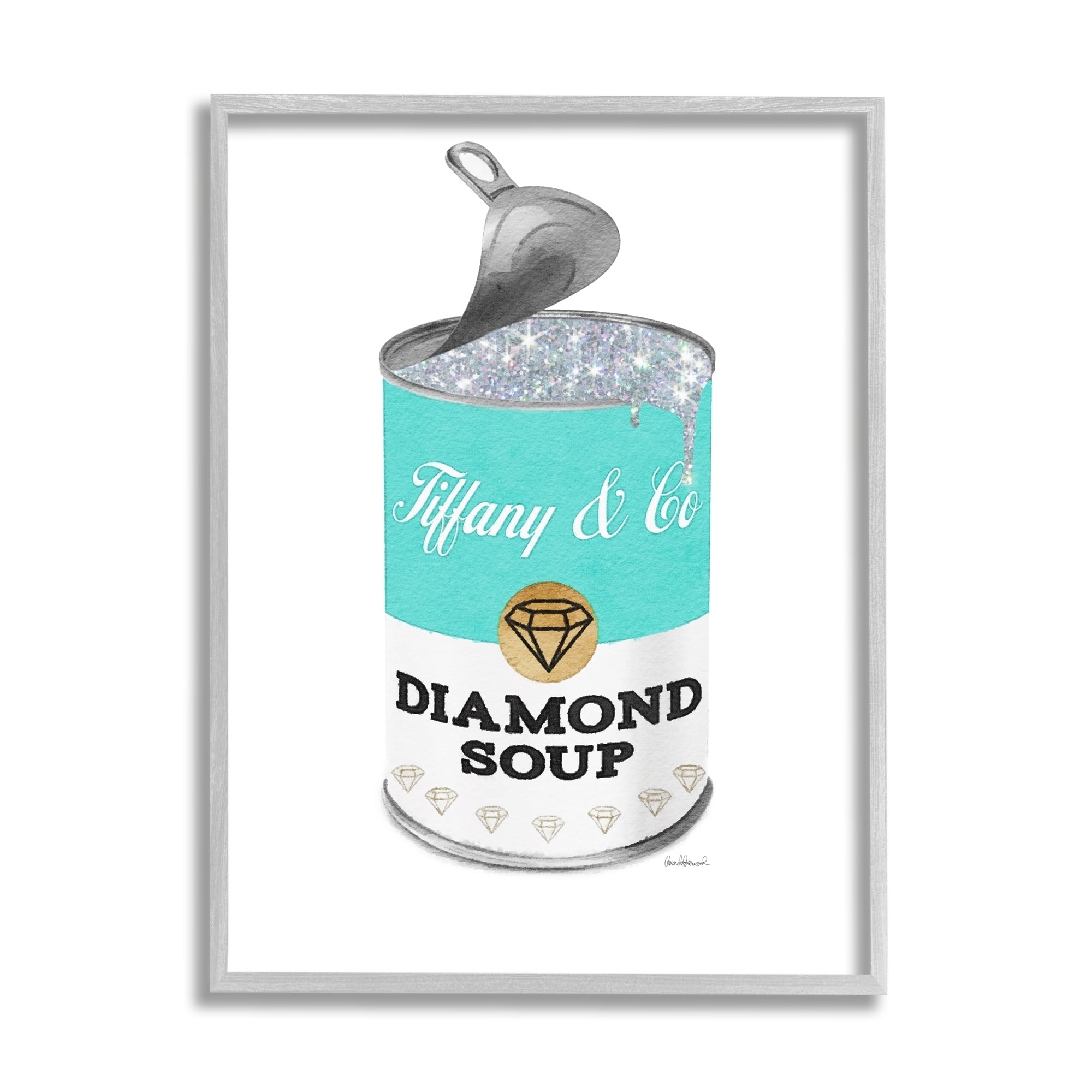 Stupell Industries Blue Pop Fashion Condensed Soup Glam Open Lid, 16 x 20, Design by Amanda Greenwood