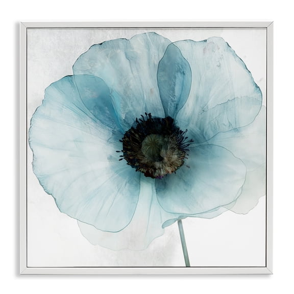 Stupell Industries Blue Promise Peony Floral White Framed Giclee Art design by Annabelle Hall, 24 x 24