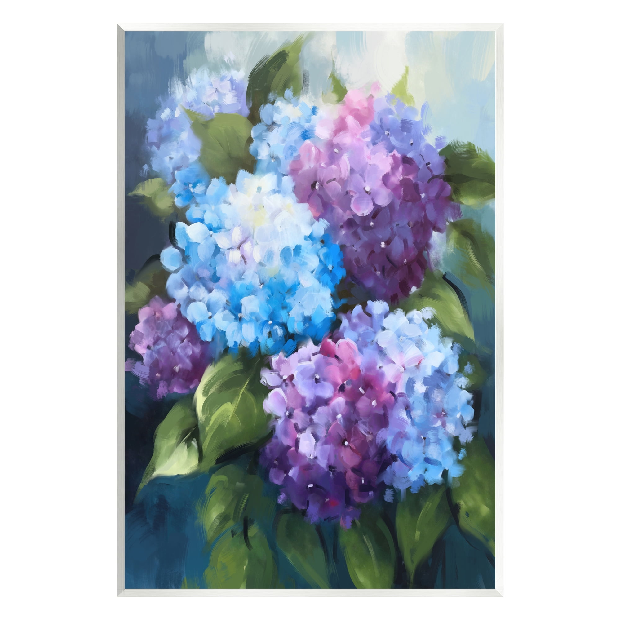 Stupell Industries Blue & Purple Hydrangeas Botanical & Floral Painting Unframed Art Print Wall Art, 10 x 15