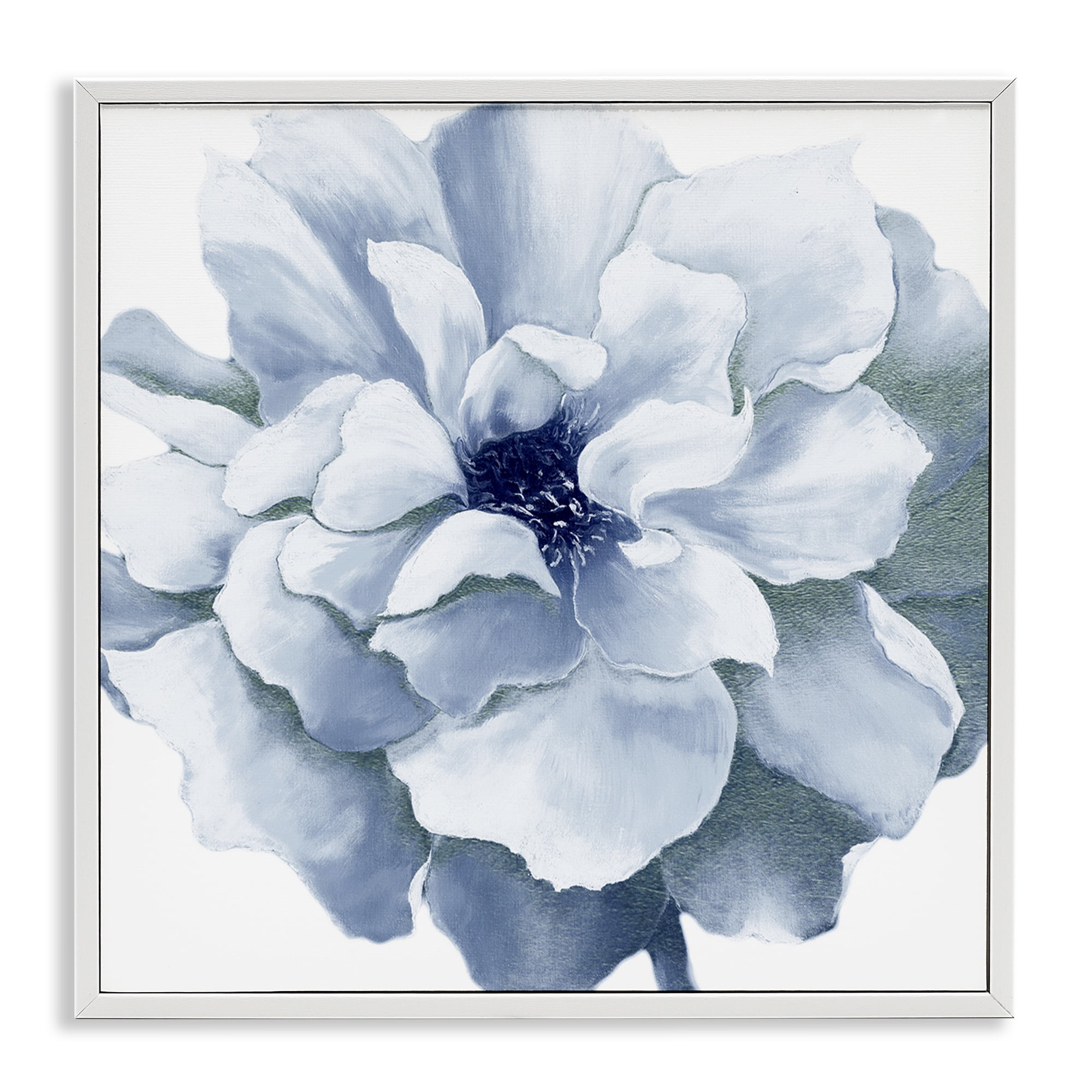Stupell Industries Blue Radiant Bloom Botanical & Floral Painting White Framed Art Print Wall Art, 12 x 12