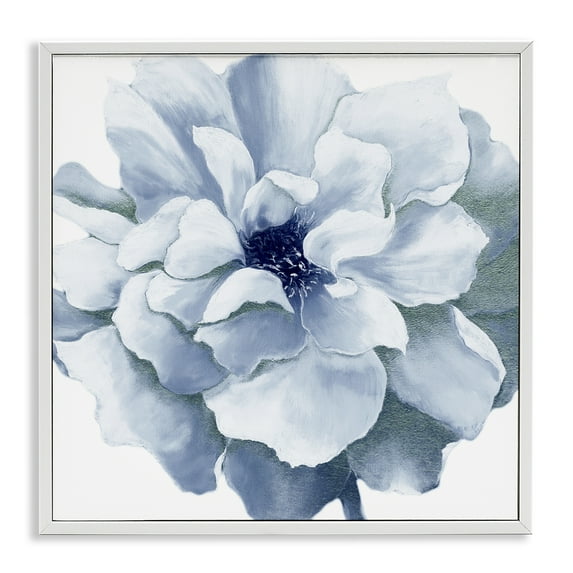 Stupell Industries Blue Radiant Bloom Botanical & Floral Painting White Framed Art Print Wall Art, 24 x 24