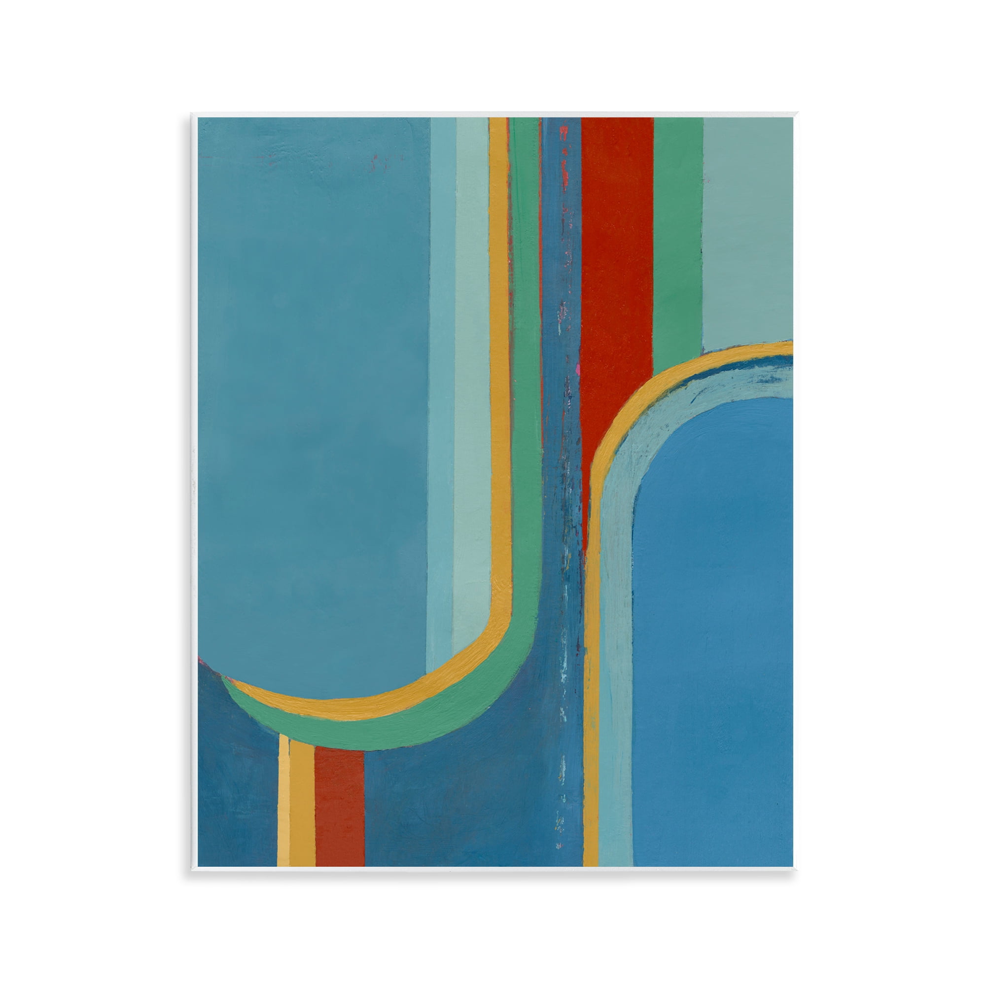 Stupell Industries Blue & Red Arches Abstract Painting Unframed Art Print Wall Art, 11 x 14