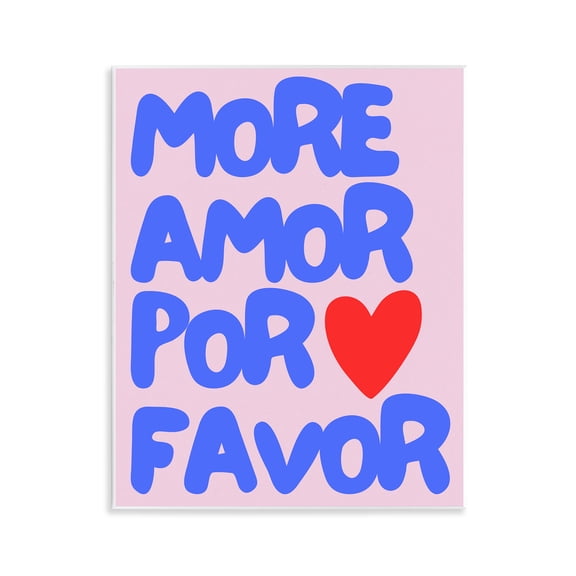Stupell Industries Blue & Red More Amor Text & Numbers Painting Unframed Art Print Wall Art, 11 x 14