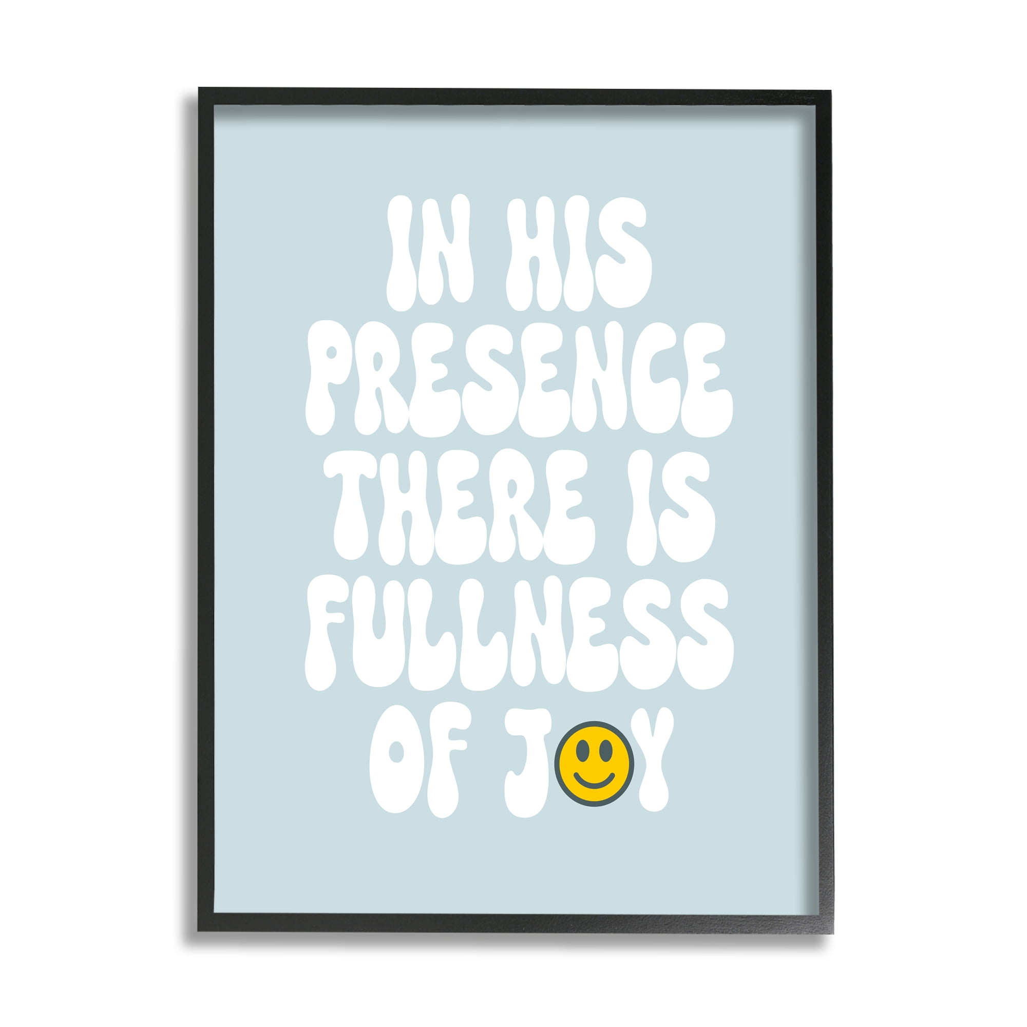 Stupell Industries Blue Religious Phrase Inspirational Painting Black Framed Art Print Wall Art, 24 x 30