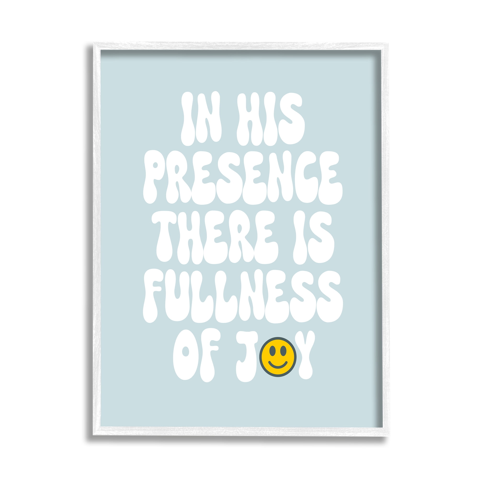 Stupell Industries Blue Religious Phrase Inspirational Painting White Framed Art Print Wall Art, 16 x 20