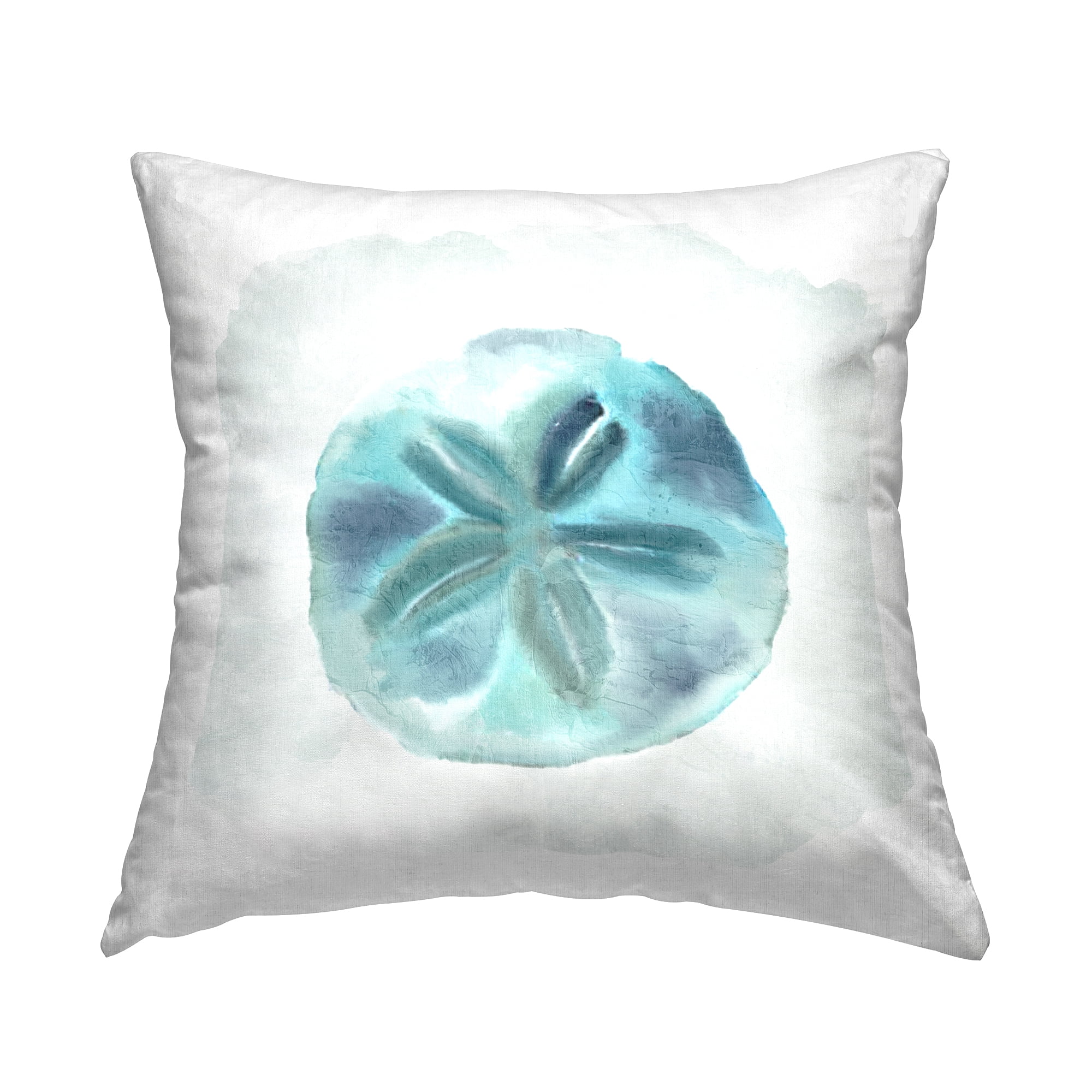 Stupell Industries Blue Sand Dollar Beach Sea Life Animal Design by Kim Allen Throw Pillow