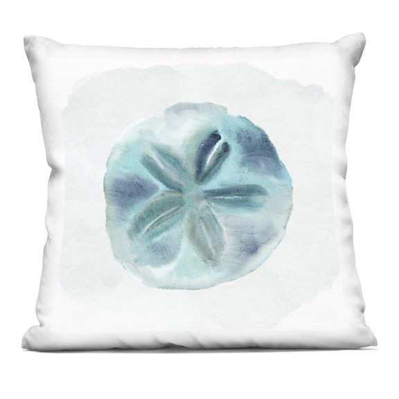 Stupell Ind - Blue Sand Dollar Beach Sea Life Animal Indoor Pillow 18x18 by Kim Allen