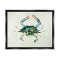 thumbnail image 1 of Stupell Industries Blue Sea Crab Over Beige Soft Watercolors Jet Black Framed Floating Canvas Wall Art, 24x30, by Melissa Hyatt LLC, 1 of 5
