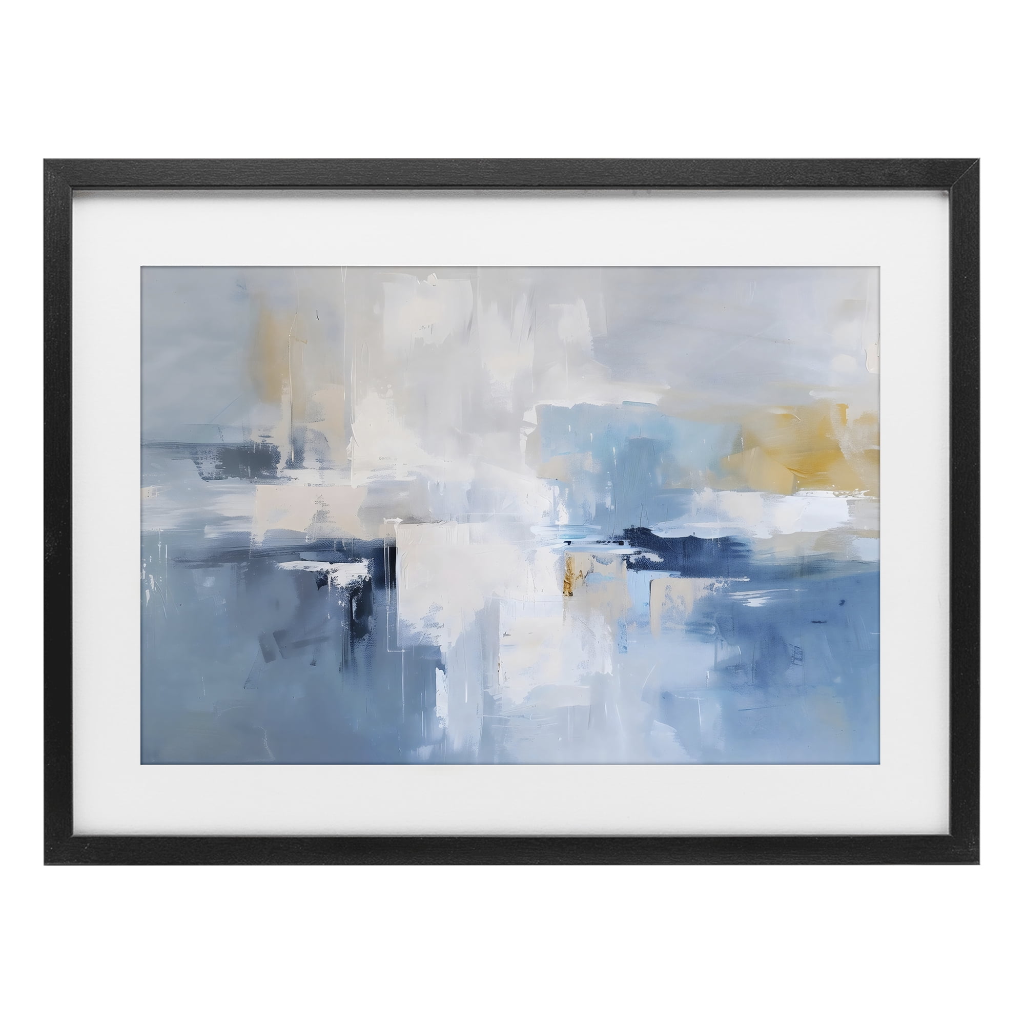 Stupell Industries Blue Sea Mist Horizon Black Framed Print Under Glass, design by Creative Studio