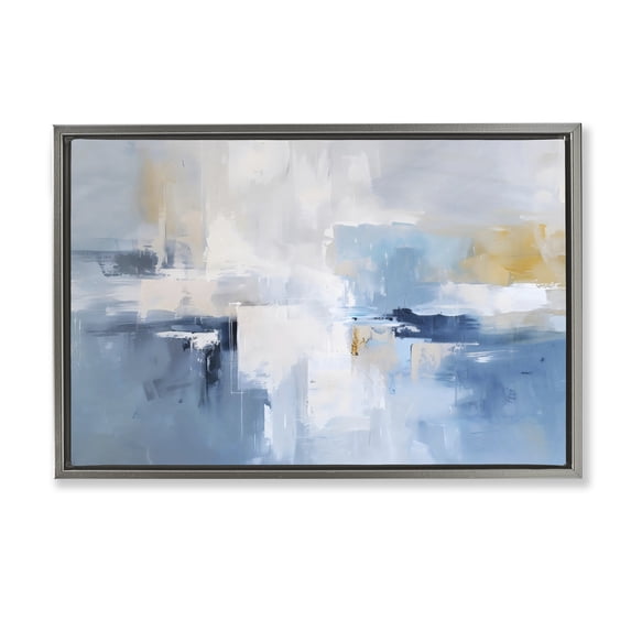 Stupell Industries Contemporary Blue Sea Mist Horizon Gray Floating Frame Canvas Art, 25 x 17, by Creative Studio