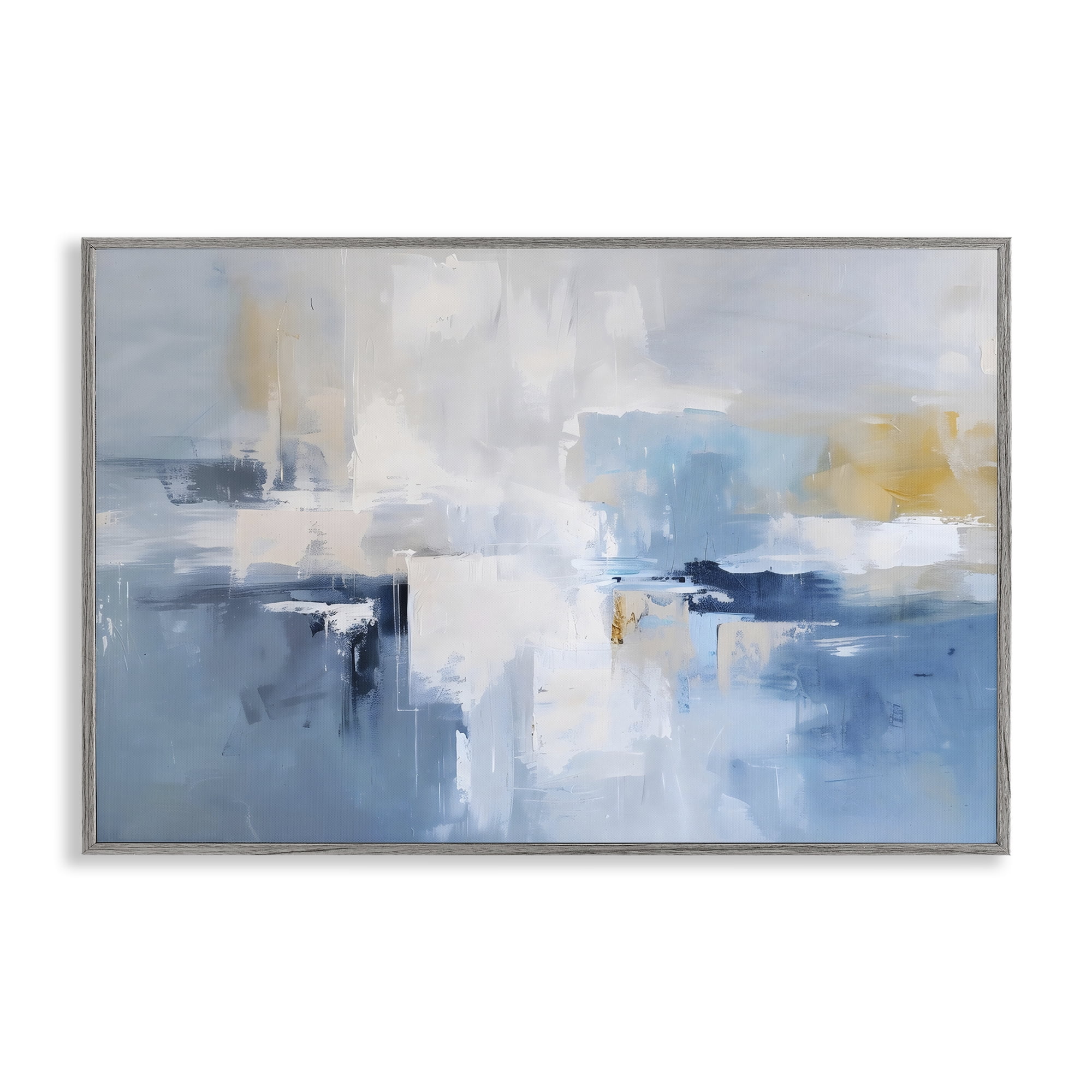 Stupell Industries Blue Sea Mist Horizon Gray Framed Giclee Art, design by Creative Studio