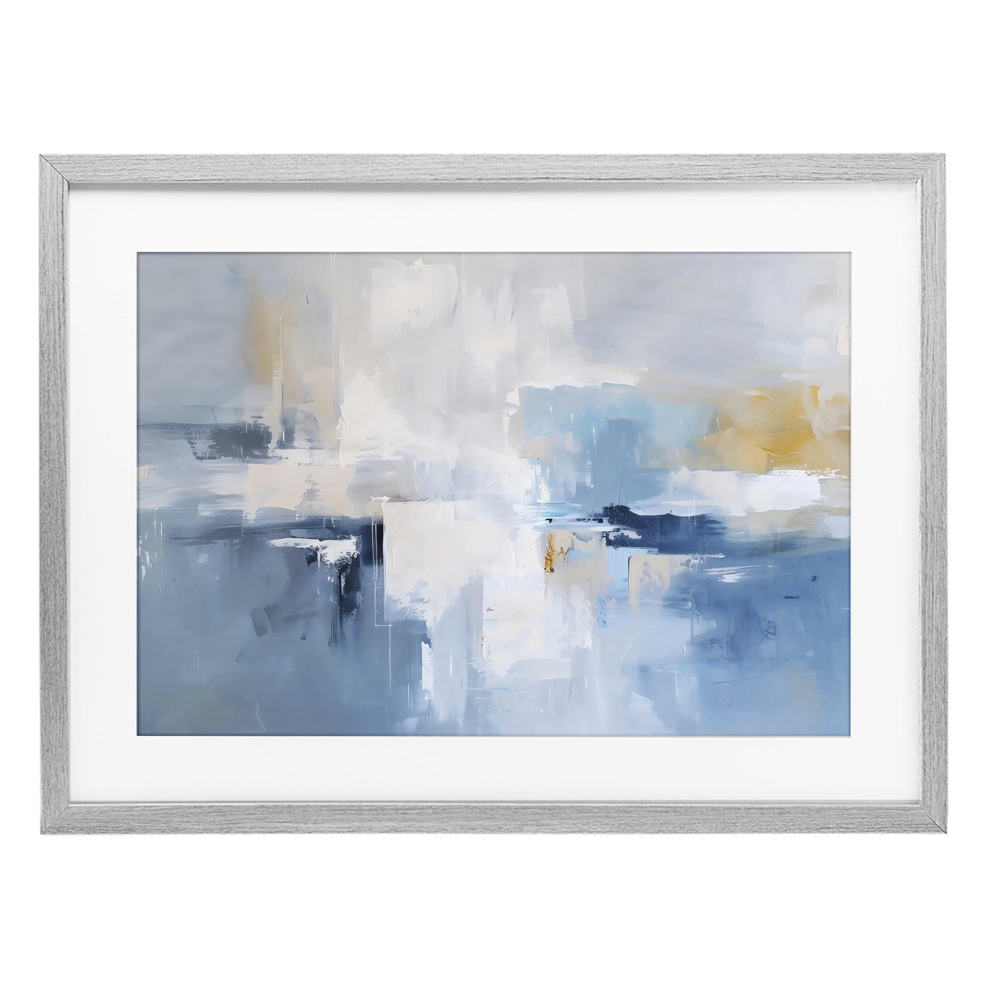 Stupell Industries Blue Sea Mist Horizon Gray Framed Print Under Glass, design by Creative Studio
