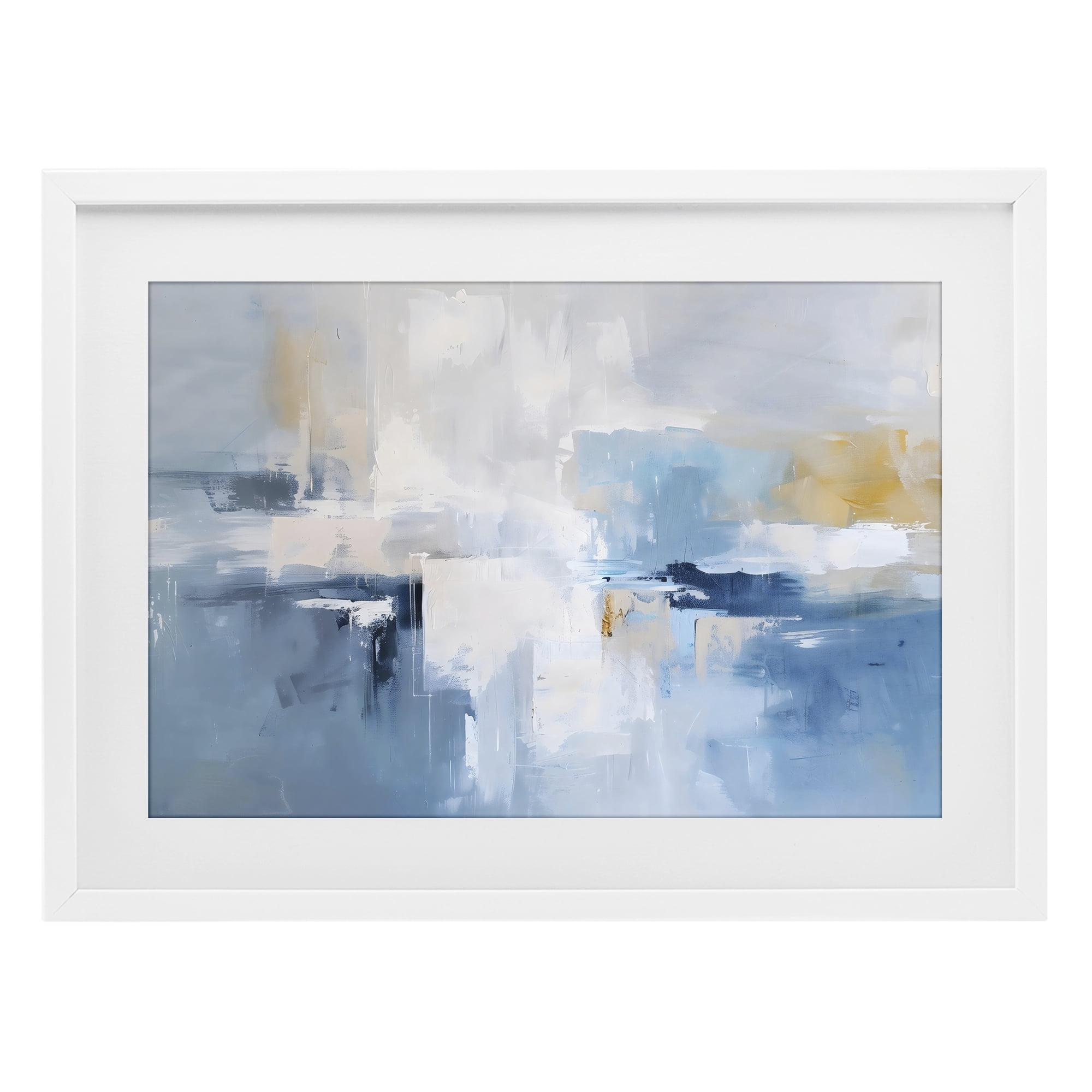 Stupell Industries Blue Sea Mist Horizon White Framed Print Under Glass, design by Creative Studio