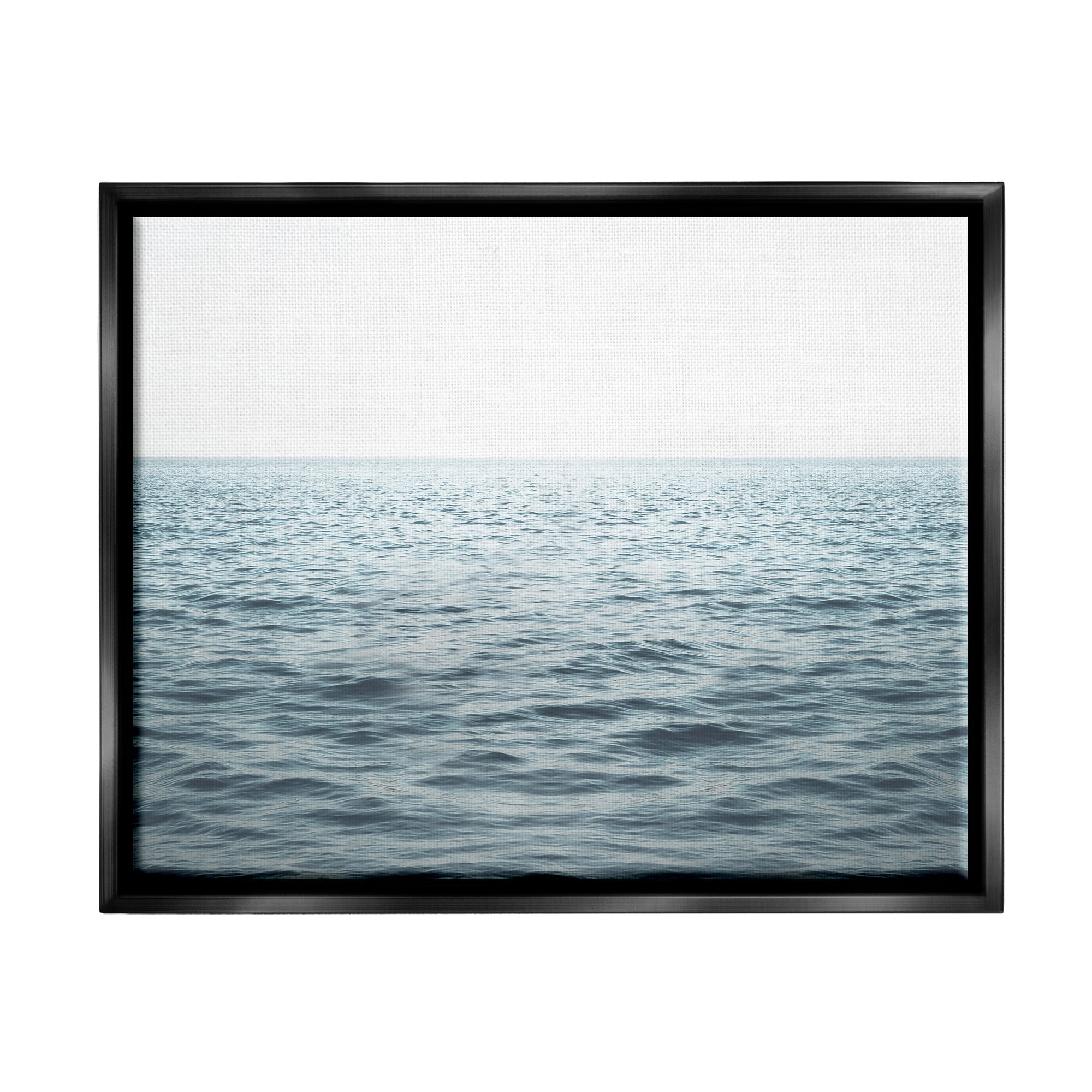Stupell Industries Blue Sea Waves Photography Nature Photography Black Floater Framed Art Print Wall Art, 31 x 25