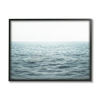 Stupell Industries Blue Sea Waves Photography Nature Photography Black Framed Art Print Wall Art, 14 x 11