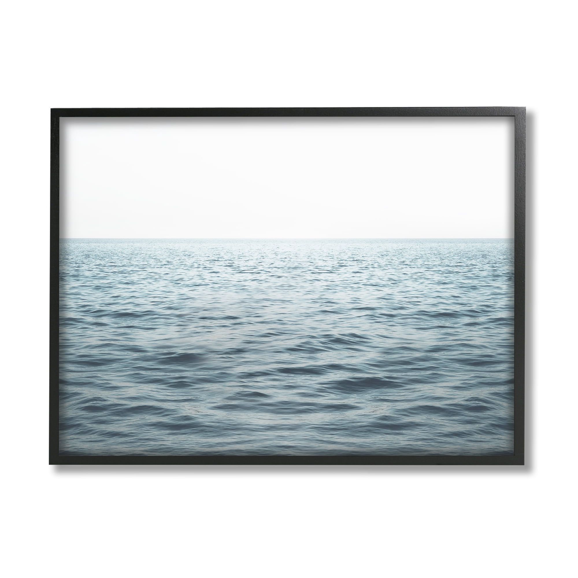 Stupell Industries Blue Sea Waves Photography Nature Photography Black Framed Art Print Wall Art, 30 x 24