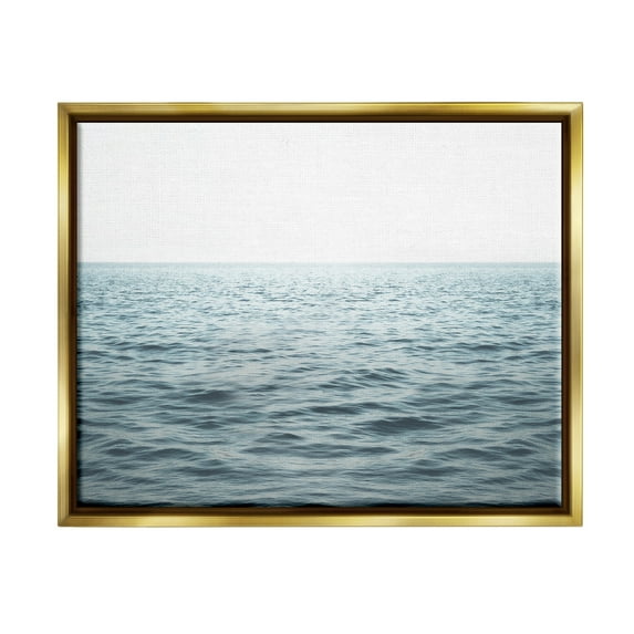 Stupell Industries Blue Sea Waves Photography Nature Photography Gold Floater Framed Art Print Wall Art, 31 x 25