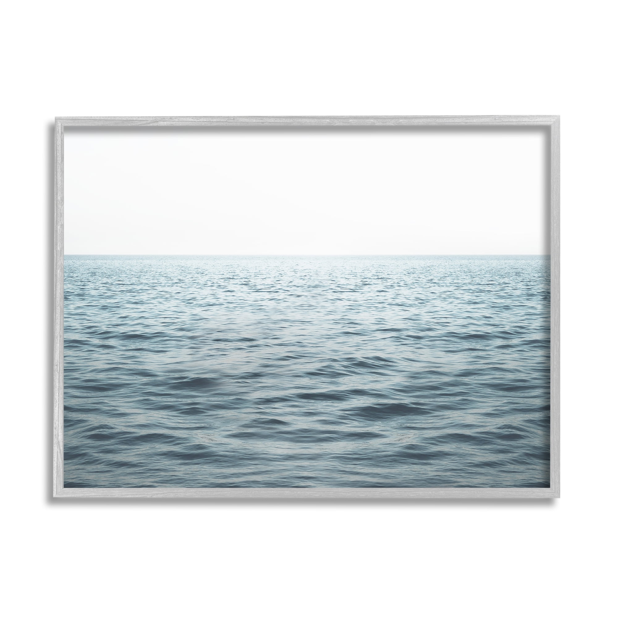 Stupell Industries Blue Sea Waves Photography Nature Photography Gray Framed Art Print Wall Art, 30 x 24