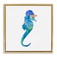 thumbnail image 1 of Stupell Industries Tropical Blue Seahorse in Hat Gold Floating Frame Canvas Art, 25 x 25, by Lanie Loreth, 1 of 8