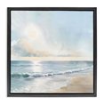 thumbnail image 1 of Stupell Industries Blue Seascape Beach Beach Painting Black Floater Framed Canvas Art Print Wall Art, 18 x 18, 1 of 9