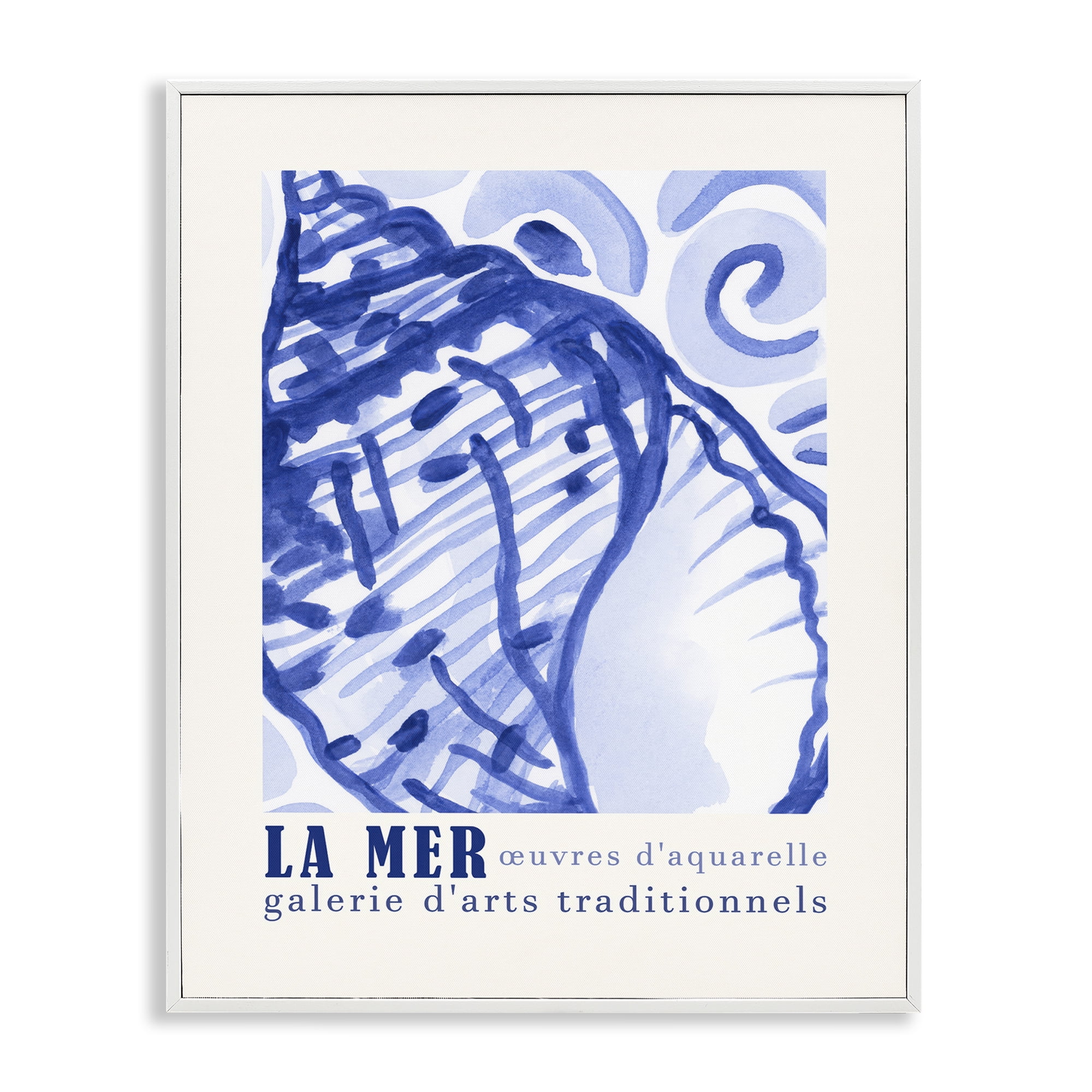 Stupell Industries Blue Seashell Gallery Show Nautical & Beach Painting ...