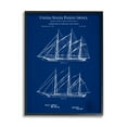 thumbnail image 1 of Stupell Industries Blue Ship Boat Diagram Detailed Blueprint Patent Design Framed Wall Art, 11 x 14, Design by Karl Hronek, 1 of 5