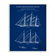 thumbnail image 1 of Stupell Industries Blue Ship Boat Diagram Detailed Blueprint Patent Design Wood Wall Art, 10 x 15, Design by Karl Hronek, 1 of 5