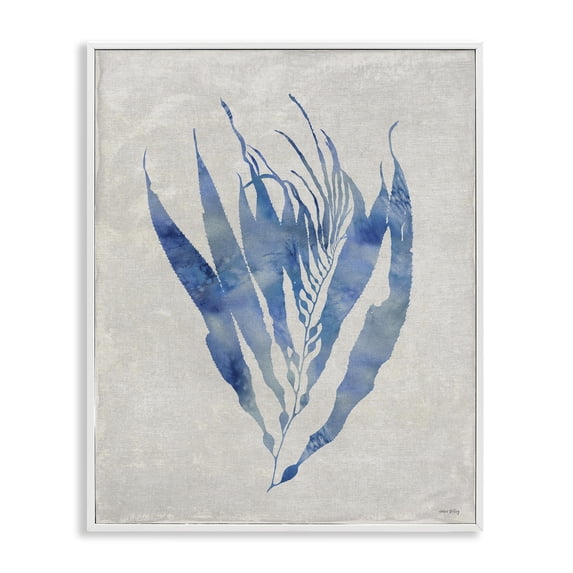 Stupell Industries Coastal Blue Silhouetted Seaweed White Framed Giclee Art, 16 x 20, by Amber Sterling