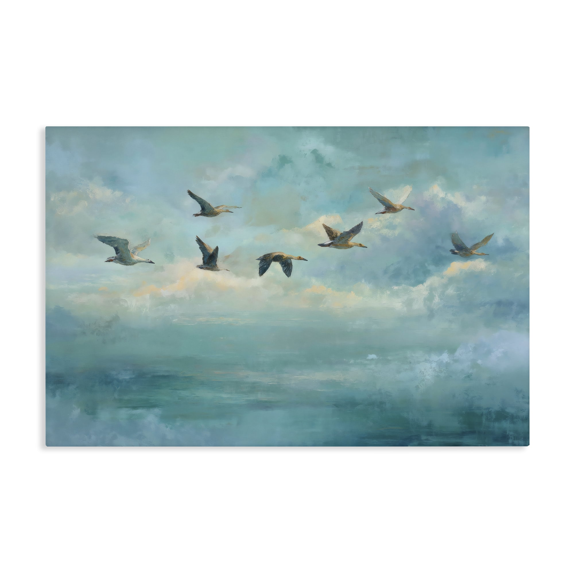 Stupell Industries Blue Skies Geese Canvas Wall Art, design by Petal Prints Design