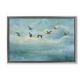 thumbnail image 1 of Stupell Industries Coastal Blue Skies Geese Gray Floating Frame Canvas Art, 31 x 21, by Petals Prints Design, 1 of 8