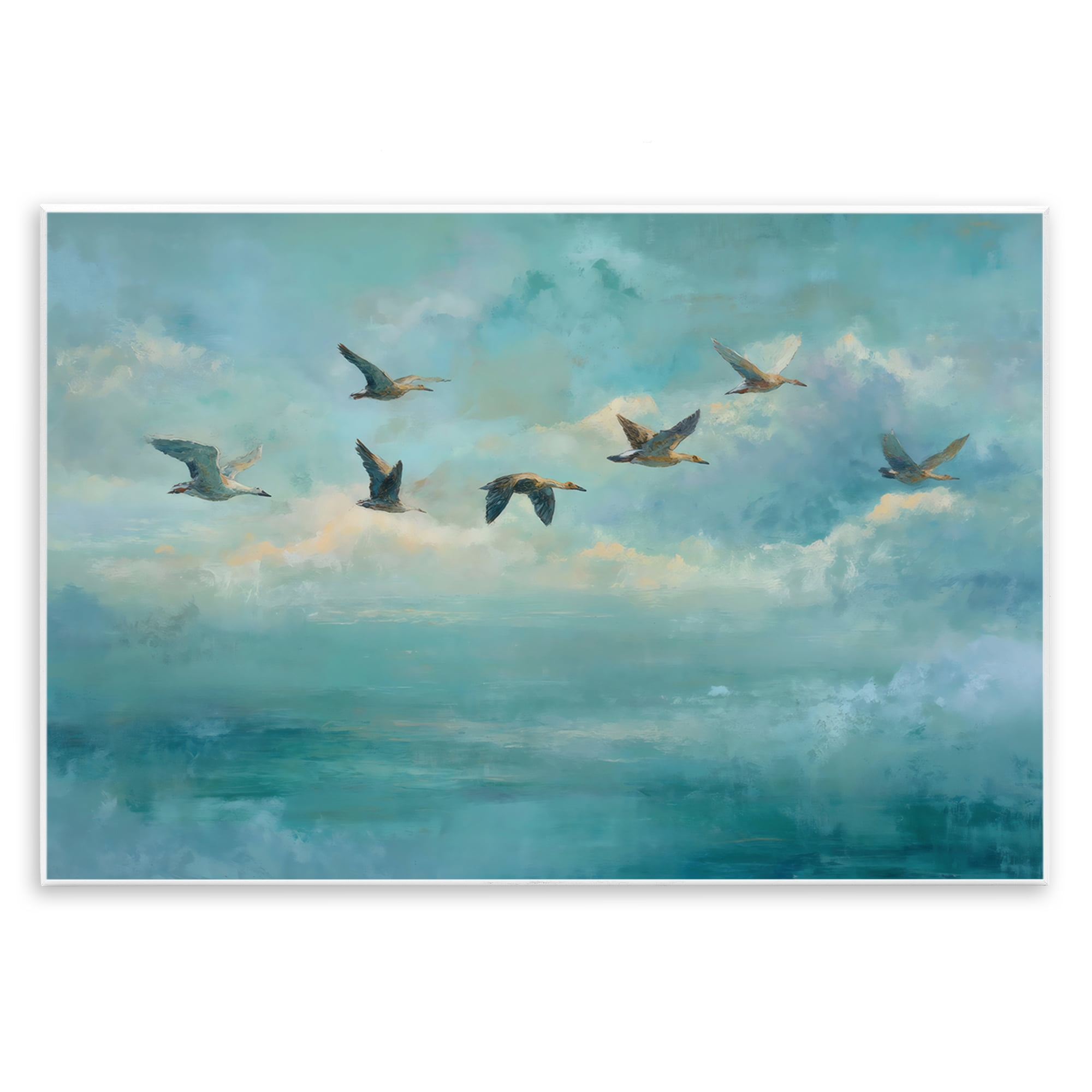 Stupell Industries Blue Skies Geese Wall Plaque Art, design by Petal Prints Design