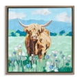 thumbnail image 1 of Stupell Industries Rustic Lodge Blue Sky Highland Brown Floating Frame Canvas Art, 18 x 18, by Kim Allen, 1 of 8