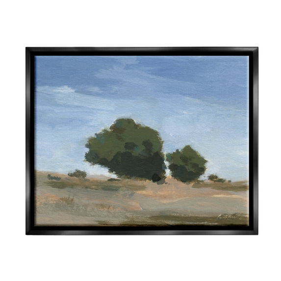 Stupell Industries Blue Sky Landscape Nature Painting Black Floater Framed Art Print Wall Art, 31 x 25