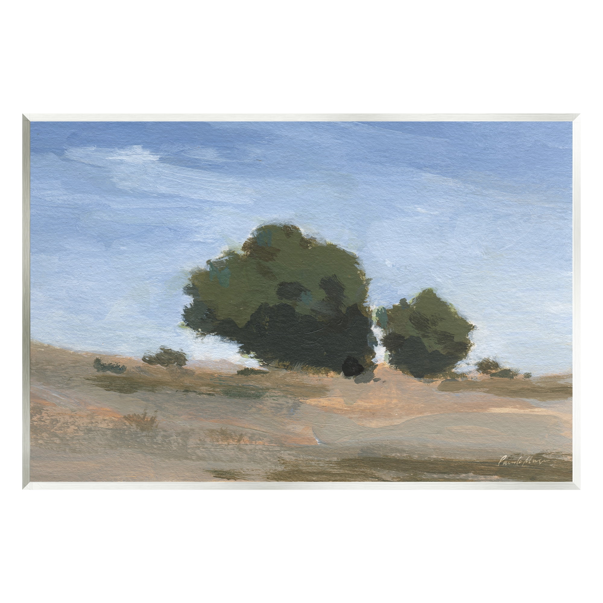 Stupell Industries Blue Sky Landscape Nature Painting Unframed Art Print Wall Art, 19 x 13