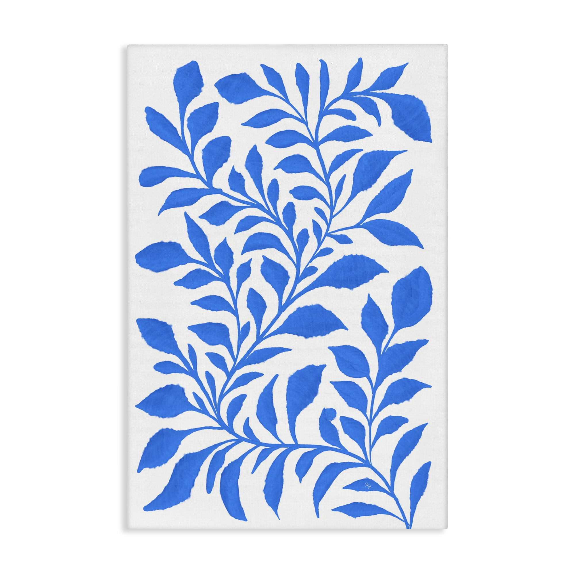 Stupell Industries Blue Snake Plant Botanical & Floral Painting Gallery Wrapped Canvas Art Print Wall Art, 24 x 36