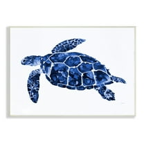 Stupell Industries Blue Speckled Sea Turtle Marine Animal Illustration Painting Unframed Art Print Wall Art, Design by Patti Mann