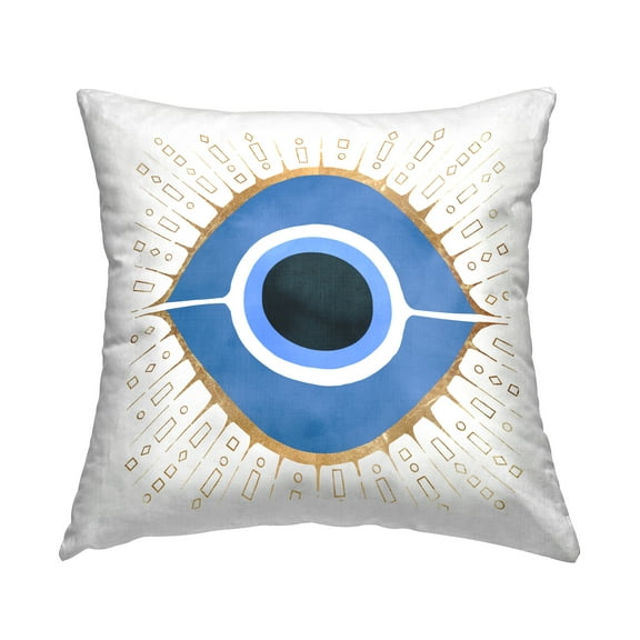 Stupell Industries Blue Spiritual Evil Eye Pattern Symbol Design by Ziwei Li Throw Pillow
