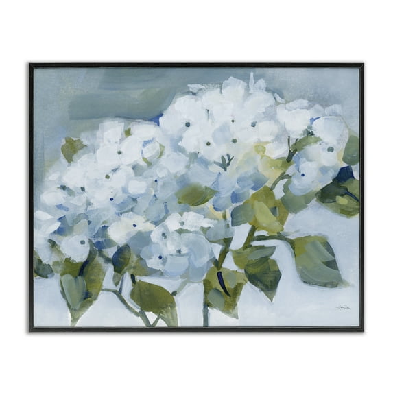 Stupell Industries Blue Spring Cottage Hydrangeas Black Framed Giclee Art design by Katrina Pete, 24 x 30