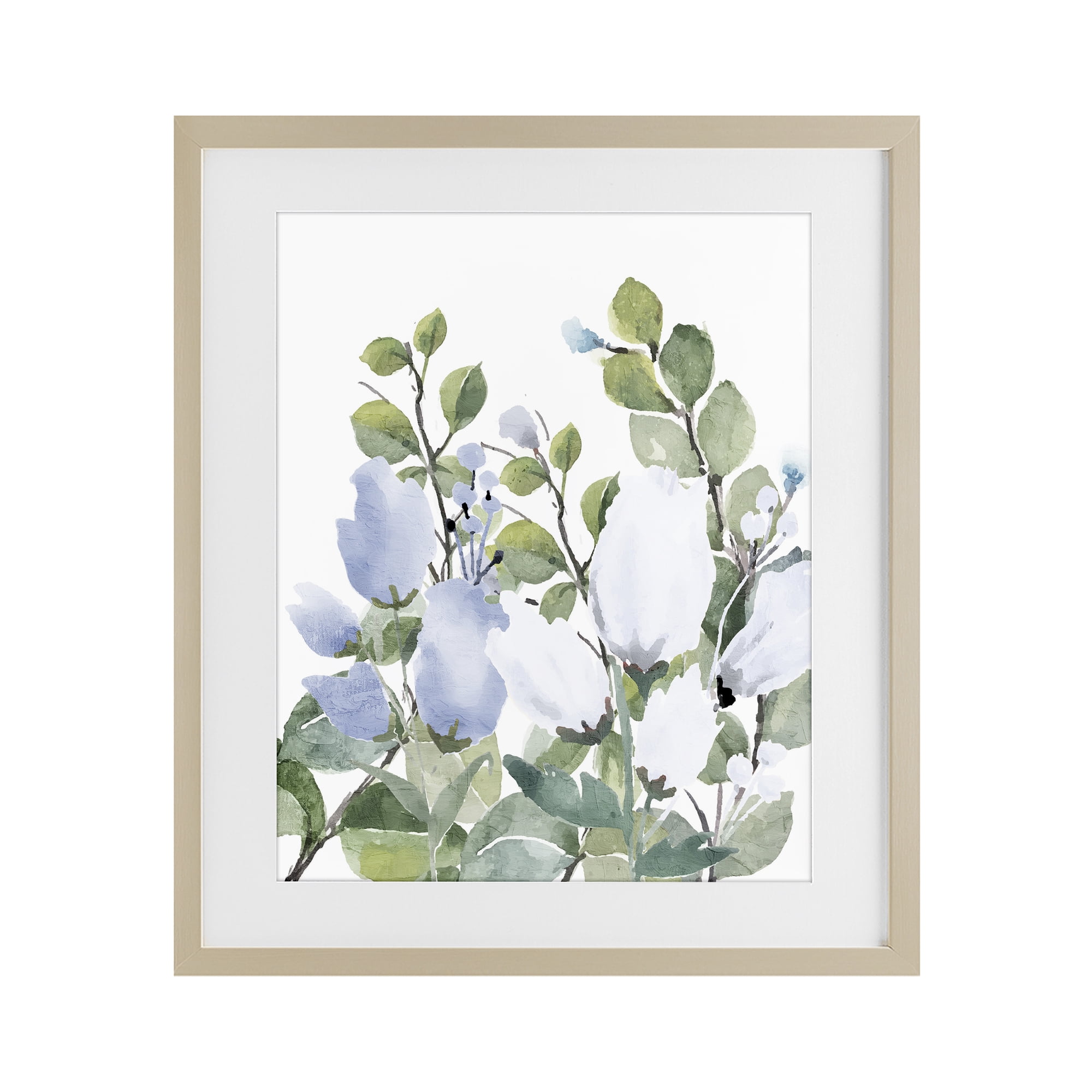 Stupell Industries Blue Spring Florals Birch Framed Print Under Glass, design by Kim Allen