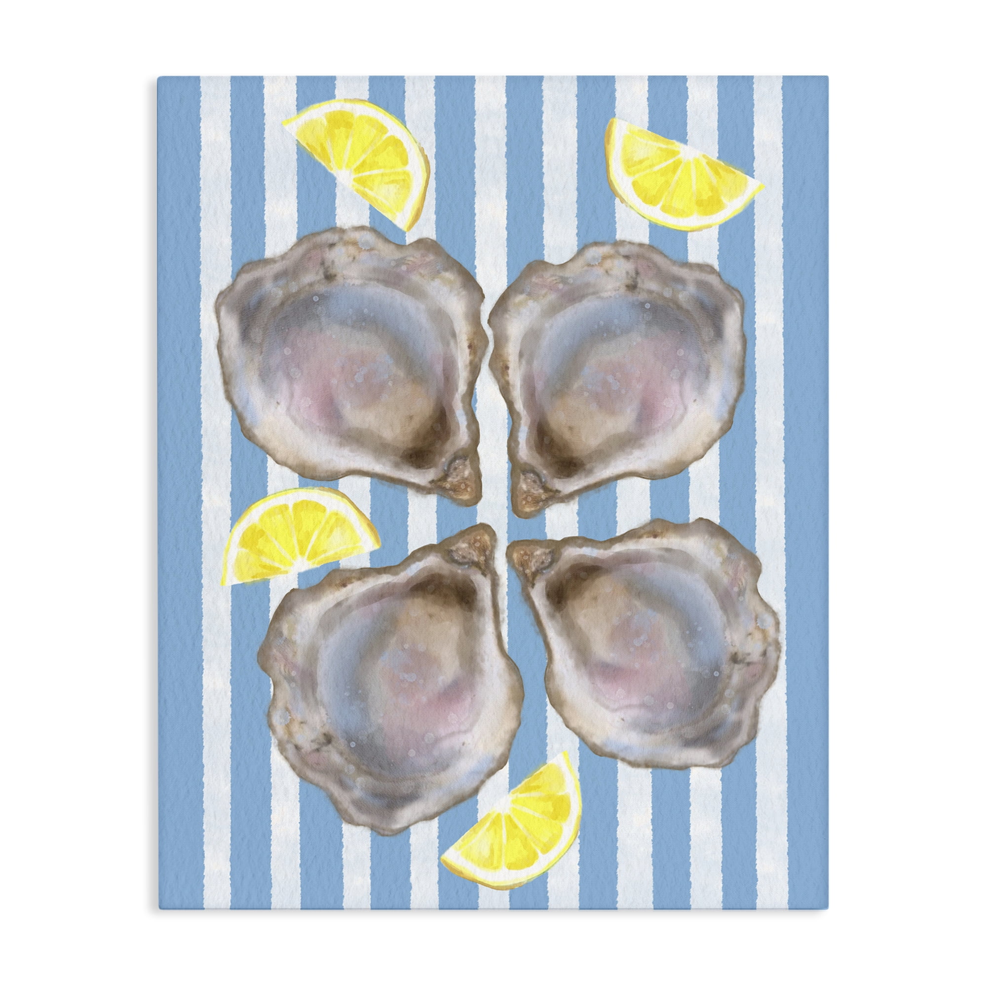 Stupell Industries Blue Stripe Oysters Canvas Wall Art, design by Matthew Piotrowicz