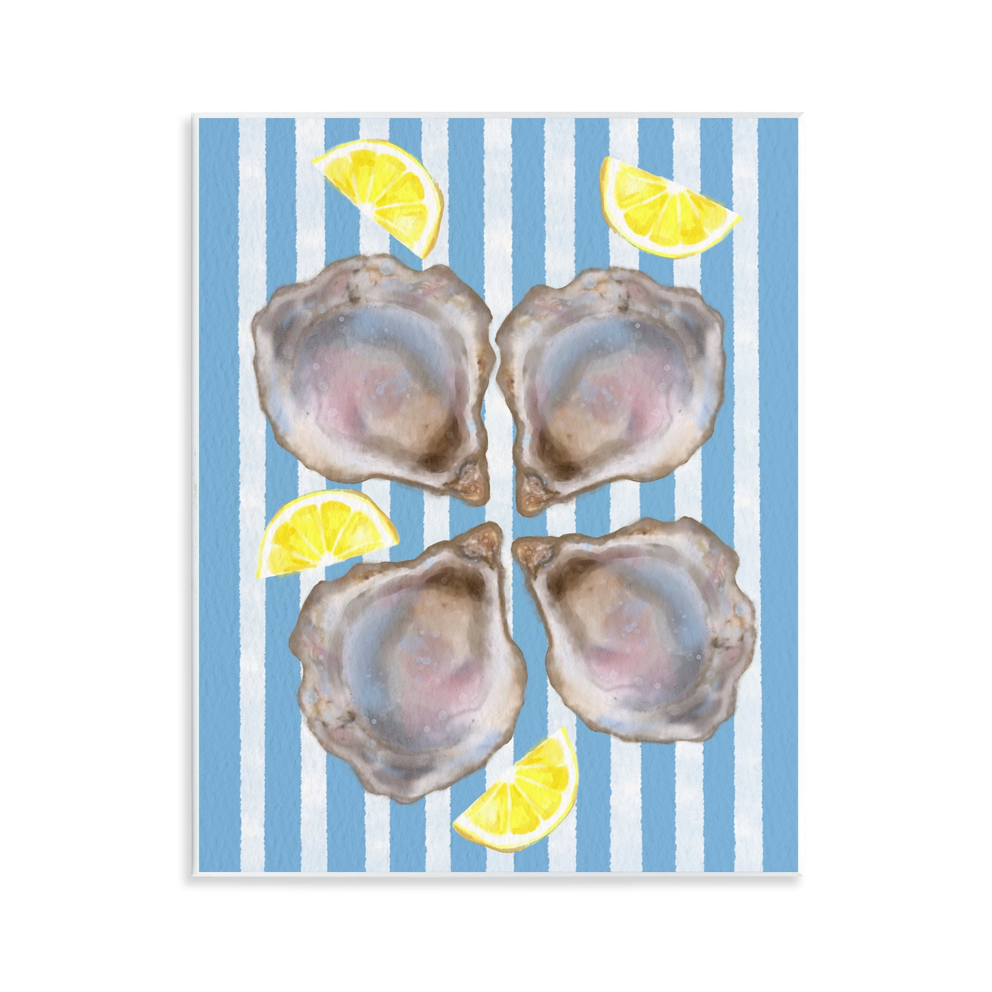 Stupell Industries Blue Stripe Oysters Wall Plaque Art, design by Matthew Piotrowicz
