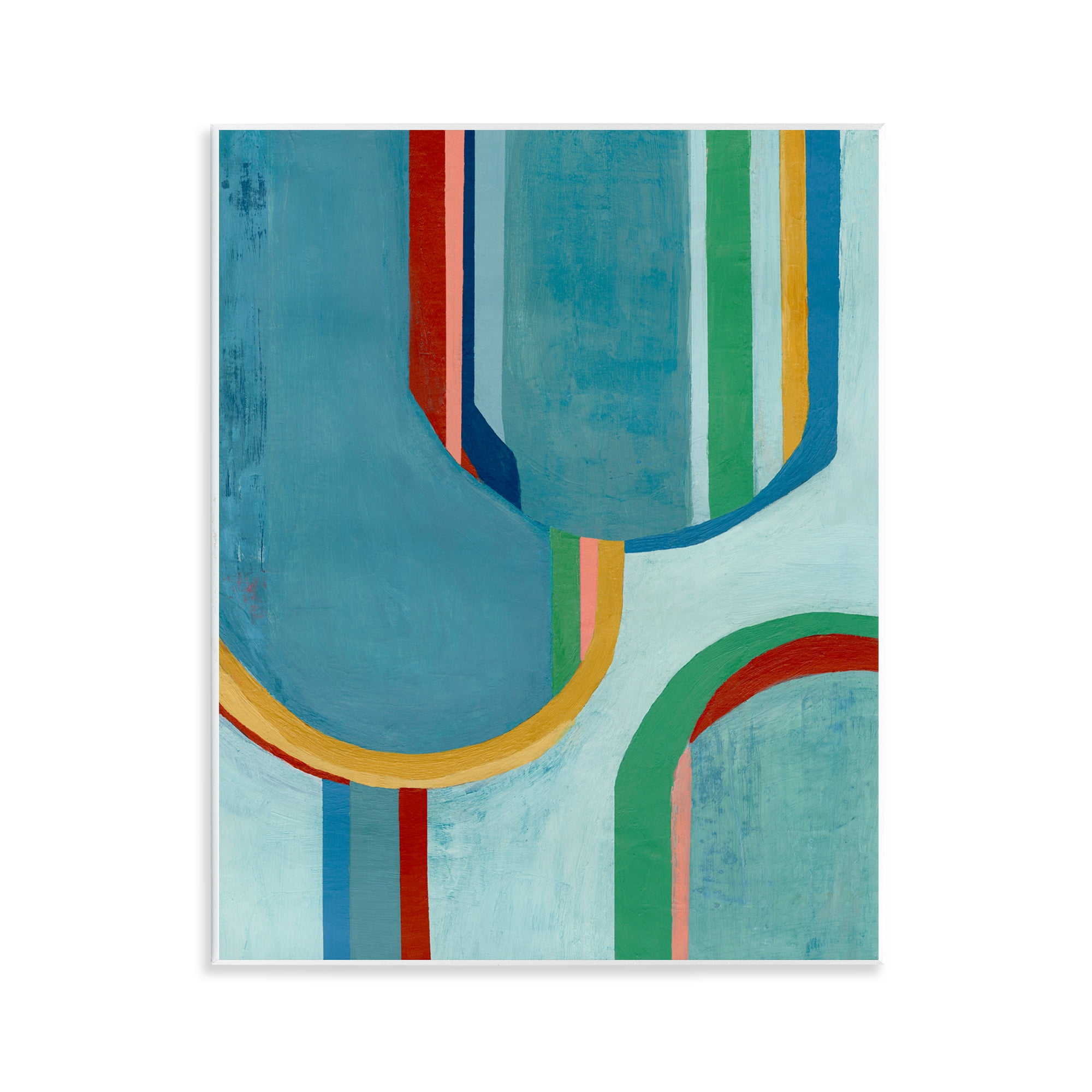 Stupell Industries Blue Striped Arches Abstract Painting Unframed Art Print Wall Art, 11 x 14